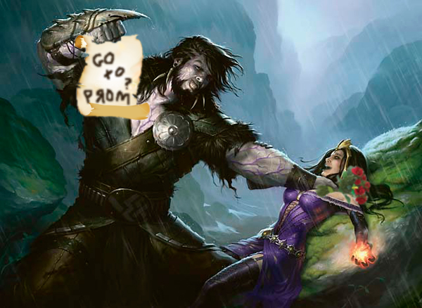 In the next picture Liliana orders her army of minions to tickle Garruk into submission
