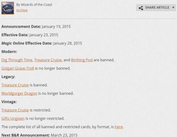 banned and restricted list update